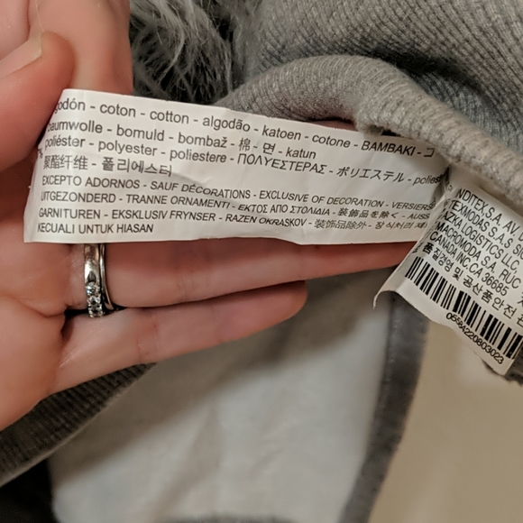 Zara grey sweatshirt with fuzzy pocket - Picture 5 of 6